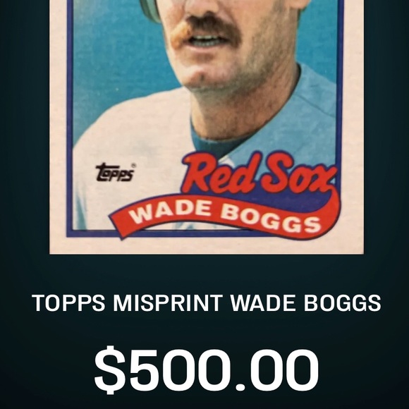 Topps color error card!, MLB Wade Boggs 1989 baseball trading card, super rare!! - Picture 2 of 2